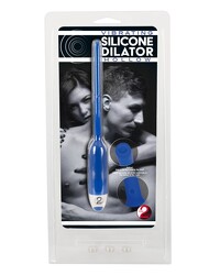 Dilator - Harnröhren-Vibrator aus Silikon - Hohl - Blau - 7 mm